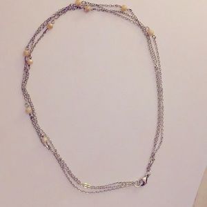 Carolee vintage three strand faux pearl necklace